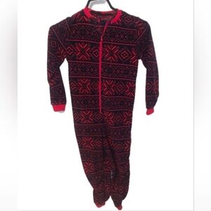 Tag Red and Black Patterned Kids Footie